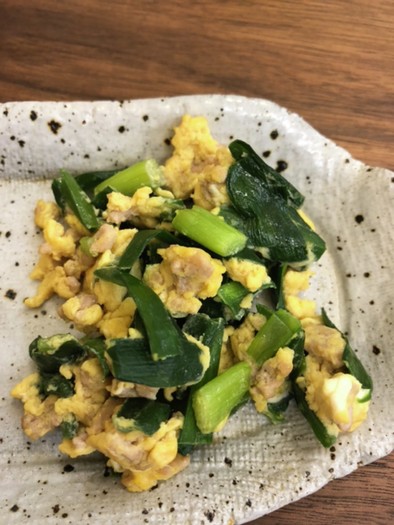 ニラ玉ひき肉入り、味付けは麺つゆのみの写真