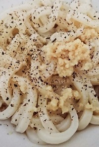 生姜とブラペのシンプルぶっかけうどん