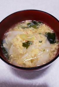 餃子の皮で簡単中華スープ