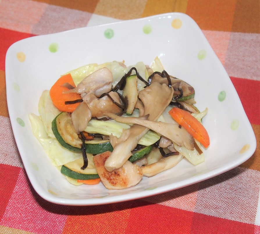 【調味料不要】鶏と野菜の塩昆布炒めの画像