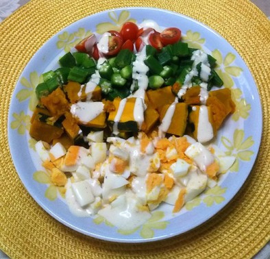 夏野菜のヘルシーコブサラダの写真