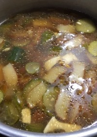 きゅうりと豆腐の黒酢スープ