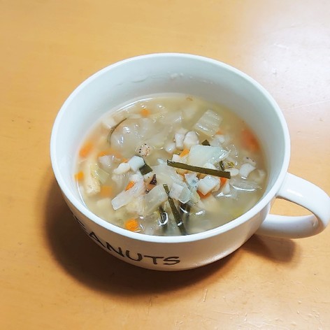 【セブン風】根菜たっぷり生姜もち麦スープ