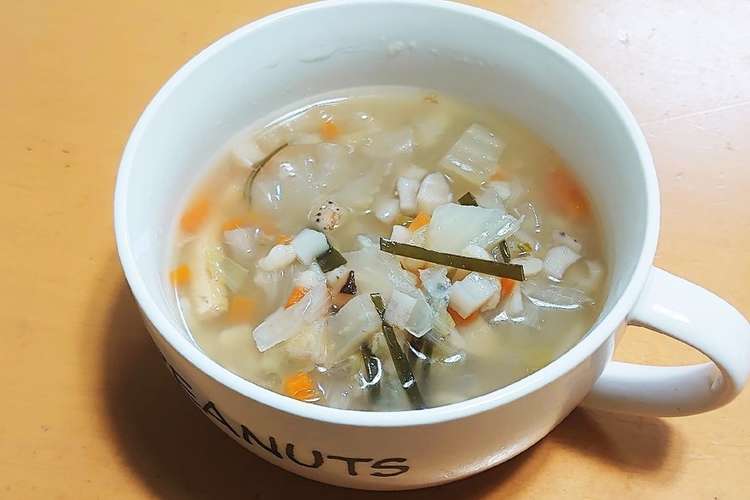 セブン風 根菜たっぷり生姜もち麦スープ レシピ 作り方 By クックw3ku50 クックパッド 簡単おいしいみんなのレシピが352万品