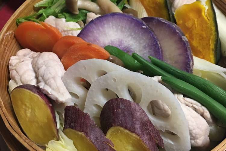 10種野菜と豚肉のセイロ蒸し レシピ 作り方 By Kiyokiyo57 クックパッド 簡単おいしいみんなのレシピが352万品