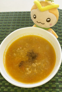 豚肉と豆の味噌スープ