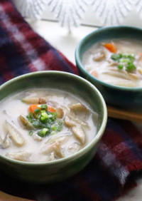 ぽかぽか☆豆乳と生姜の食べるスープ