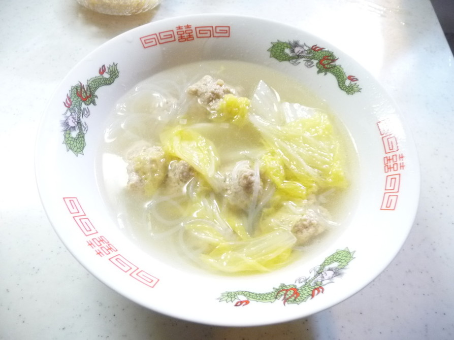 白菜丸子湯（白菜と肉団子のスープ）の画像
