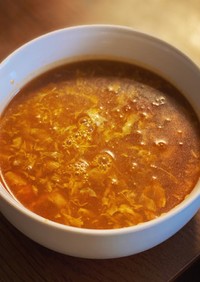 簡単☆トマト缶でかき卵トマトカレースープ