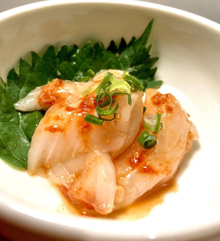 白身魚のお刺身　辛旨米麹醤ポン酢和えの画像