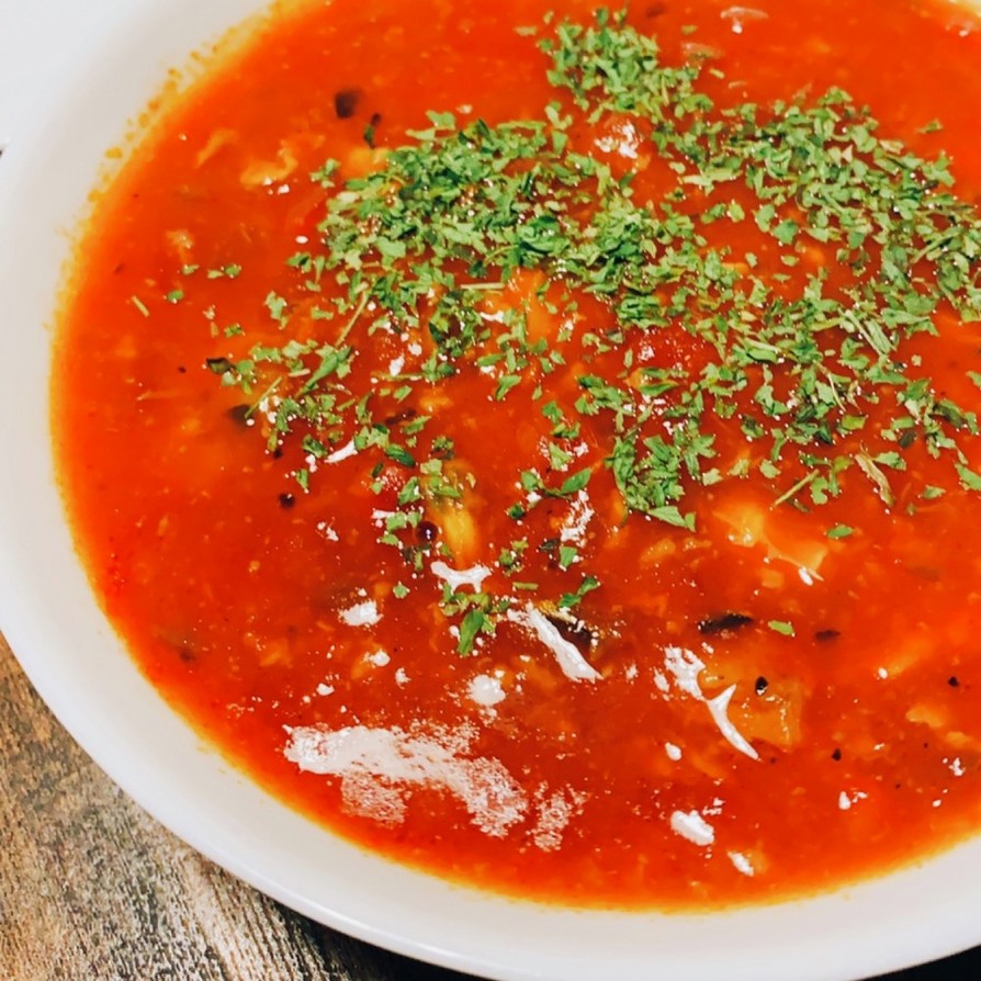 缶詰鯖＆トマト＆あさりスープの画像