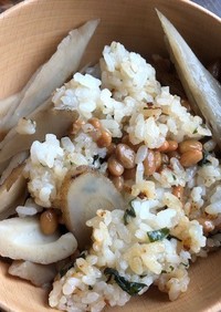納豆とゴボウのご飯