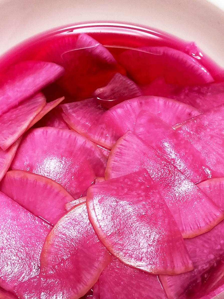 ほんのりピンクの甘酢漬けの画像