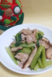 小松菜と豚肉のあんかけ