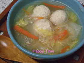 うちの子が好きな春雨と鶏団子の中華スープ