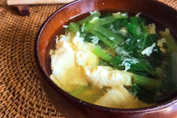 和みの味 小松菜と卵のお味噌汁 レシピ 作り方 By フシッチェ クックパッド