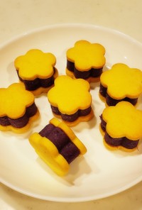 紫芋のスイートポテト風クッキーサンド