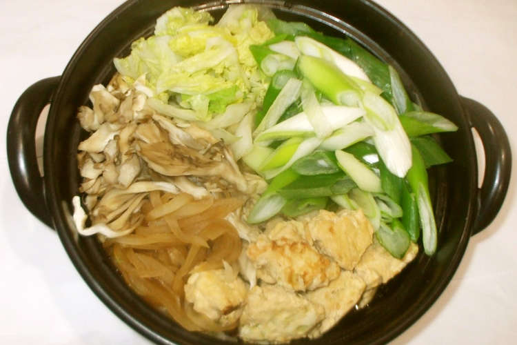 鶏つくね鍋 簡単鍋のつゆ レシピ 作り方 By 漢方薬のタカキ大林店 クックパッド