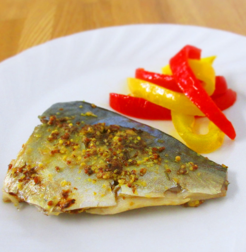 サーモンのソイマスタードソースのフライパン焼きのレシピ