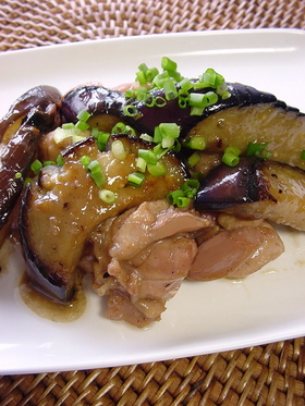 とろける茄子と鶏肉の生姜焼き。