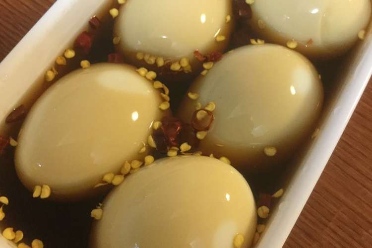 漬けるだけ 赤辛味付茹で卵 レシピ 作り方 By 舌霧すずめ クックパッド 簡単おいしいみんなのレシピが360万品