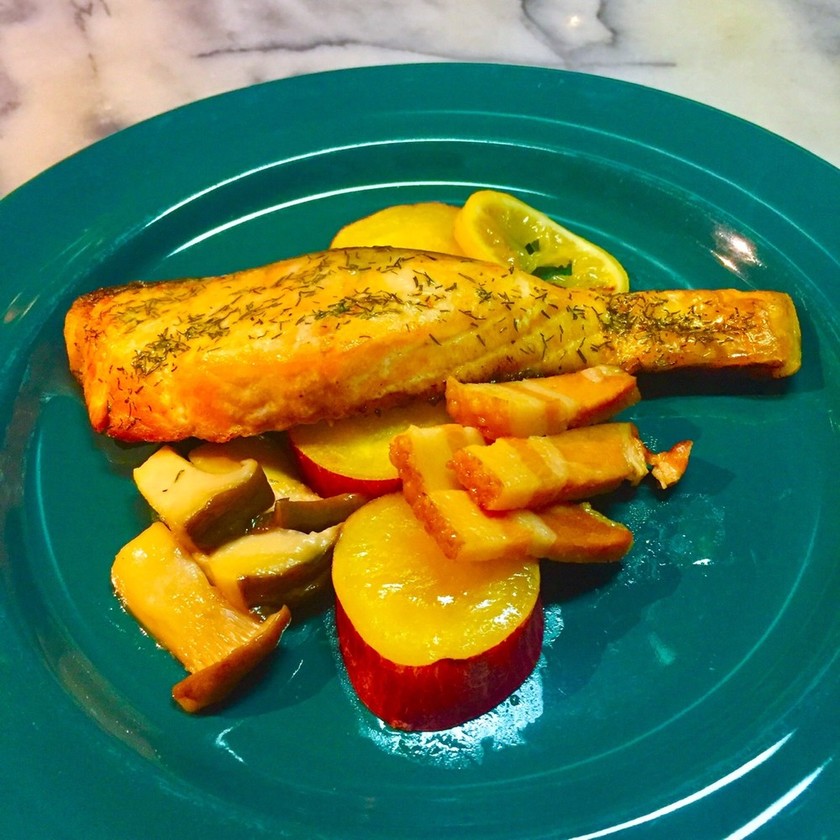 サーモンのグリル ディルピクルスバター添え レシピ