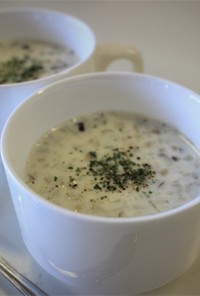 秋レシピ!三種のきのこクリームスープ
