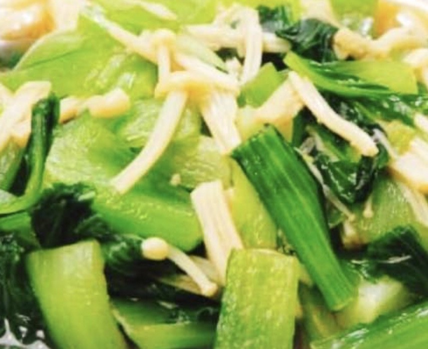 青梗菜とえのきの中華風煮蒸し&青菜炒めの画像