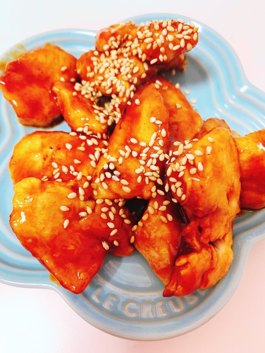 ムネ肉で韓国風甘辛チキンの画像
