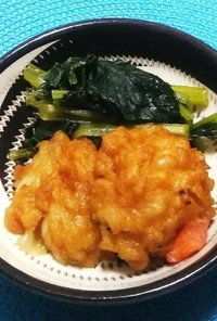 海老団子と小松菜の煮物