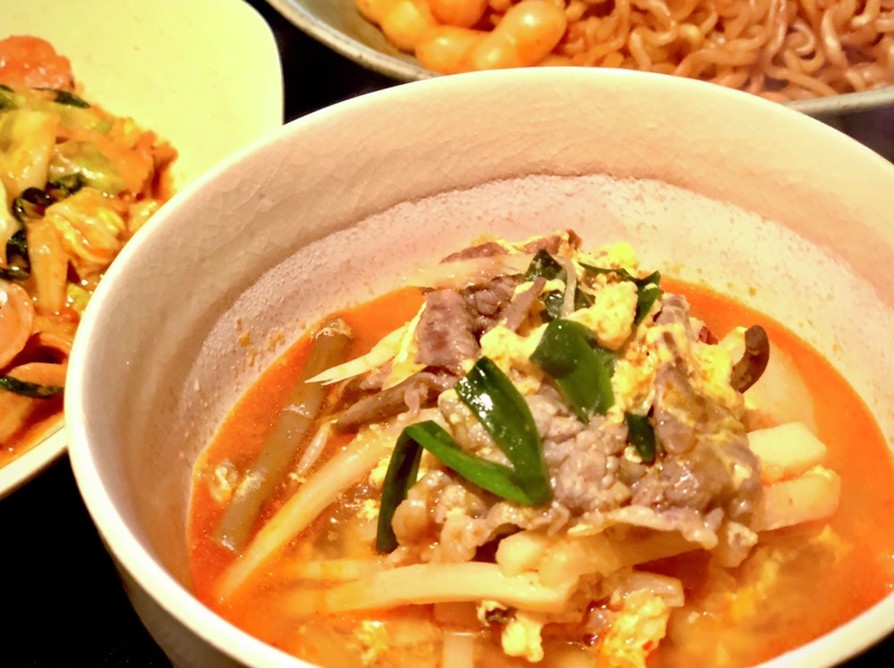 お惣菜ナムルで簡単　ユッケジャンスープの画像