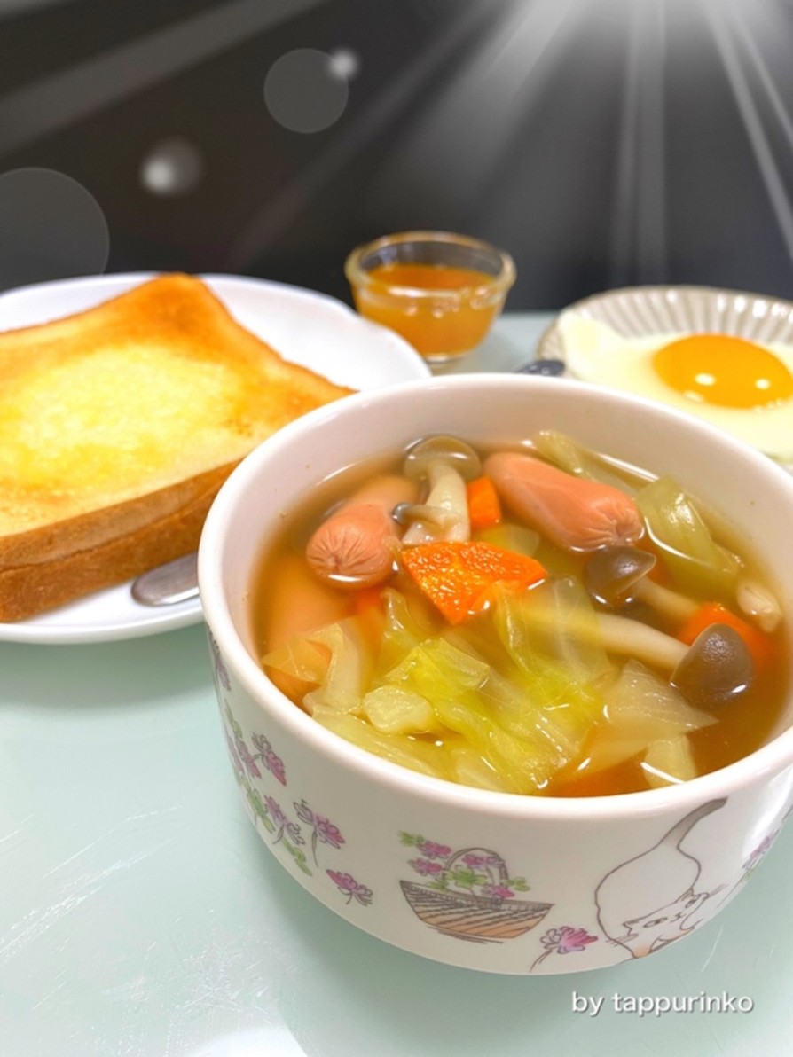簡単☆朝食◎野菜たっぷりウィンナースープの画像