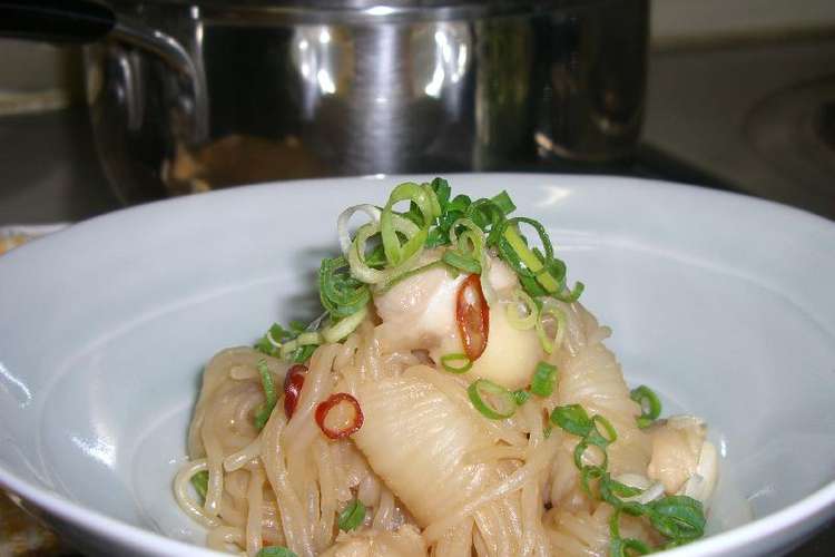 結びこんにゃくと軟骨 鶏 の白味噌煮 レシピ 作り方 By Runrunjun クックパッド