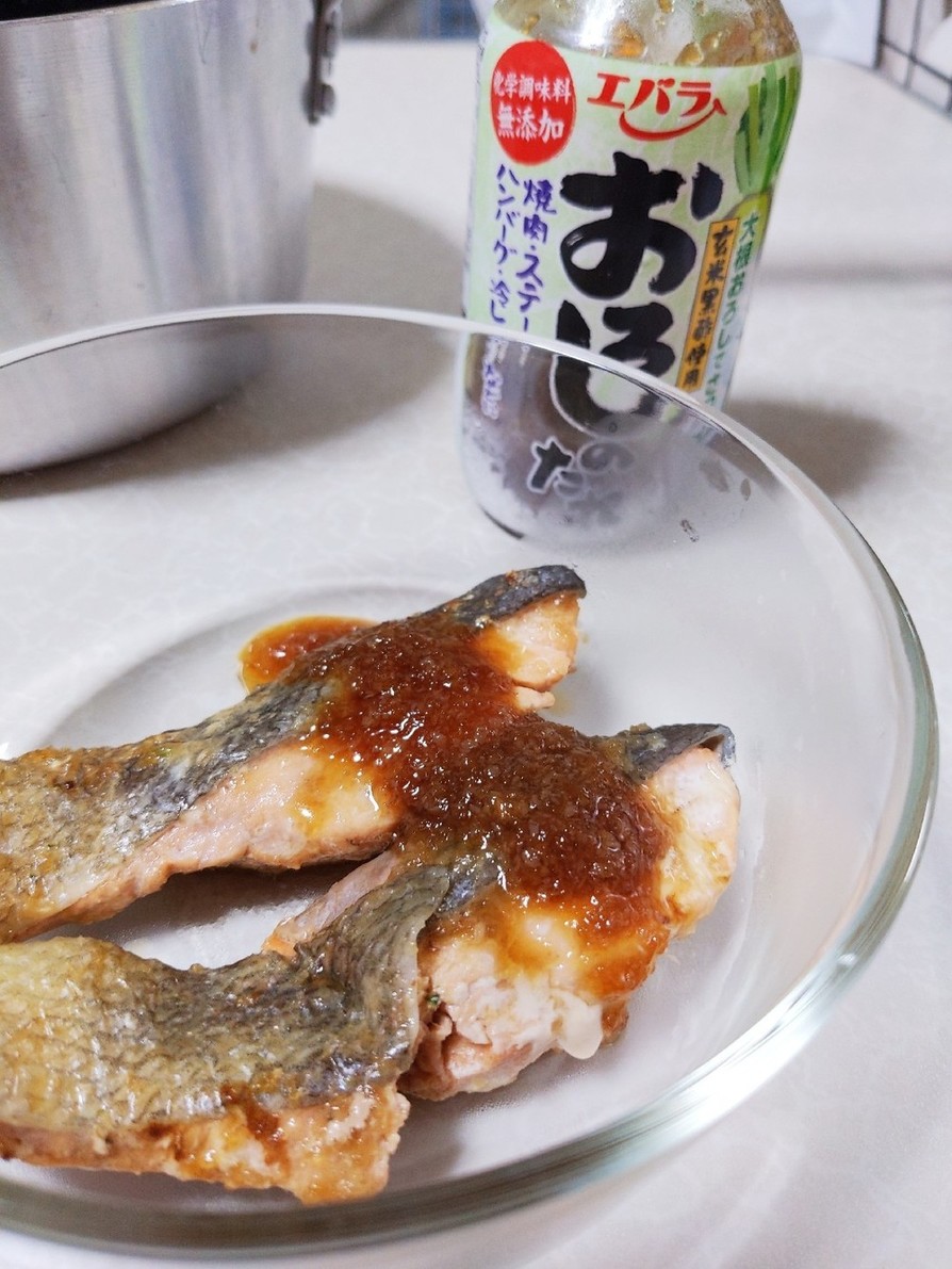 蒸した鮭におろしポン酢の画像