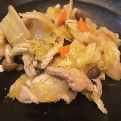 豚ロース薄切りと白菜のピリ辛味噌煮の写真