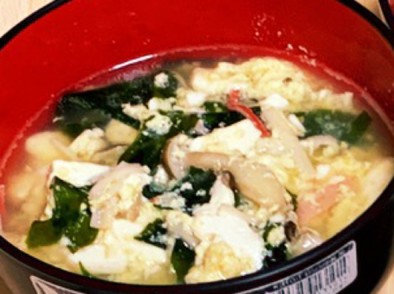 豆腐のかき玉中華スープの写真