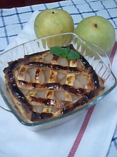 サツマイモと梨の簡単パイの写真