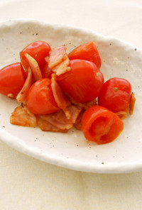 【野菜】ミニトマトとベーコンの炒めもの