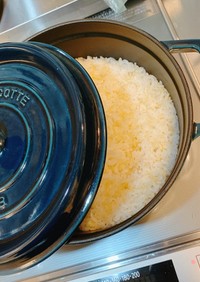 白米2:玄米1 計3合の無水鍋で炊飯！