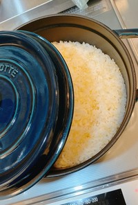 白米2:玄米1 計3合の無水鍋で炊飯！