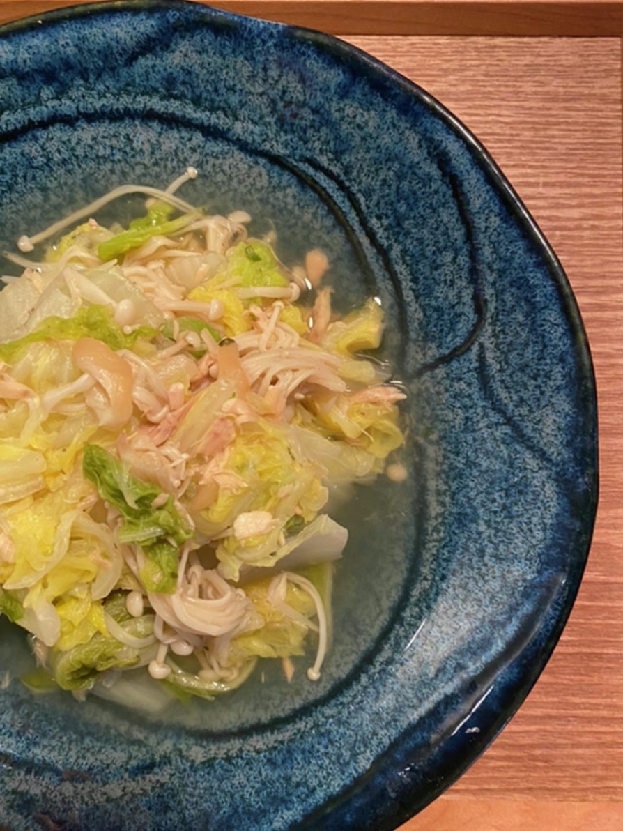 松茸のお吸い物で♫白菜とエノキのうま煮の画像