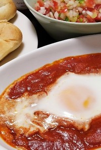 簡単メキシカン★ピリ辛トマトと卵のグリル