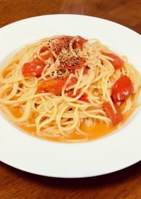 ミニトマトとにんにくのスパゲティ