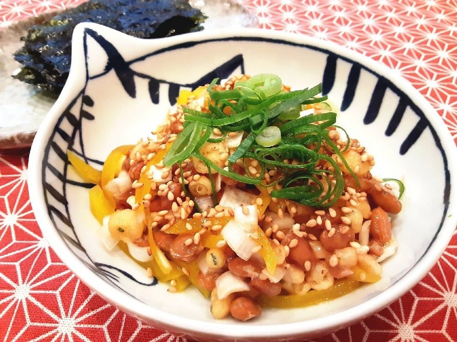 ねぎたく納豆with韓国海苔♡の画像