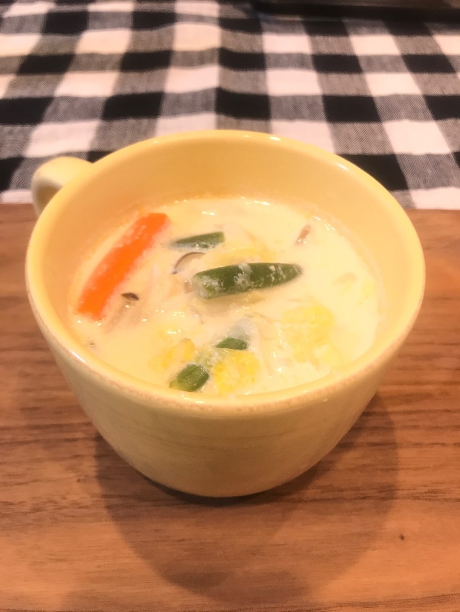 簡単　お野菜たっぷり豆乳味噌スープの画像