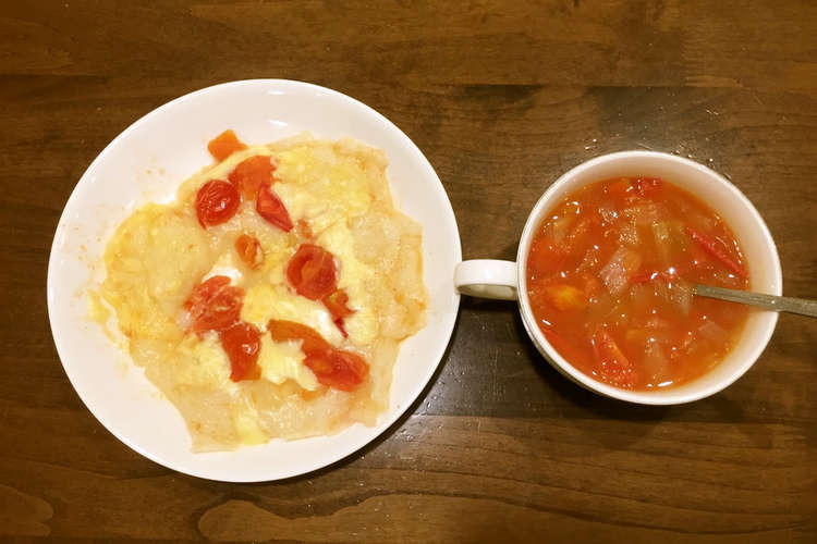 餅ピザとトマトコンソメスープ レシピ 作り方 By Hiromarutv クックパッド 簡単おいしいみんなのレシピが354万品