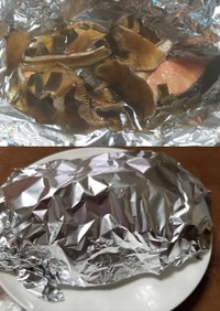 クリフウセンタケと鮭のホイル焼き