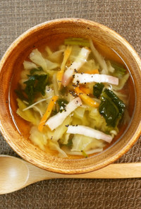 時短料理　乾燥野菜のコンソメスープ