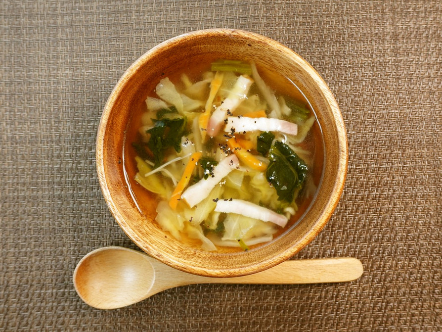 時短料理　乾燥野菜のコンソメスープの画像