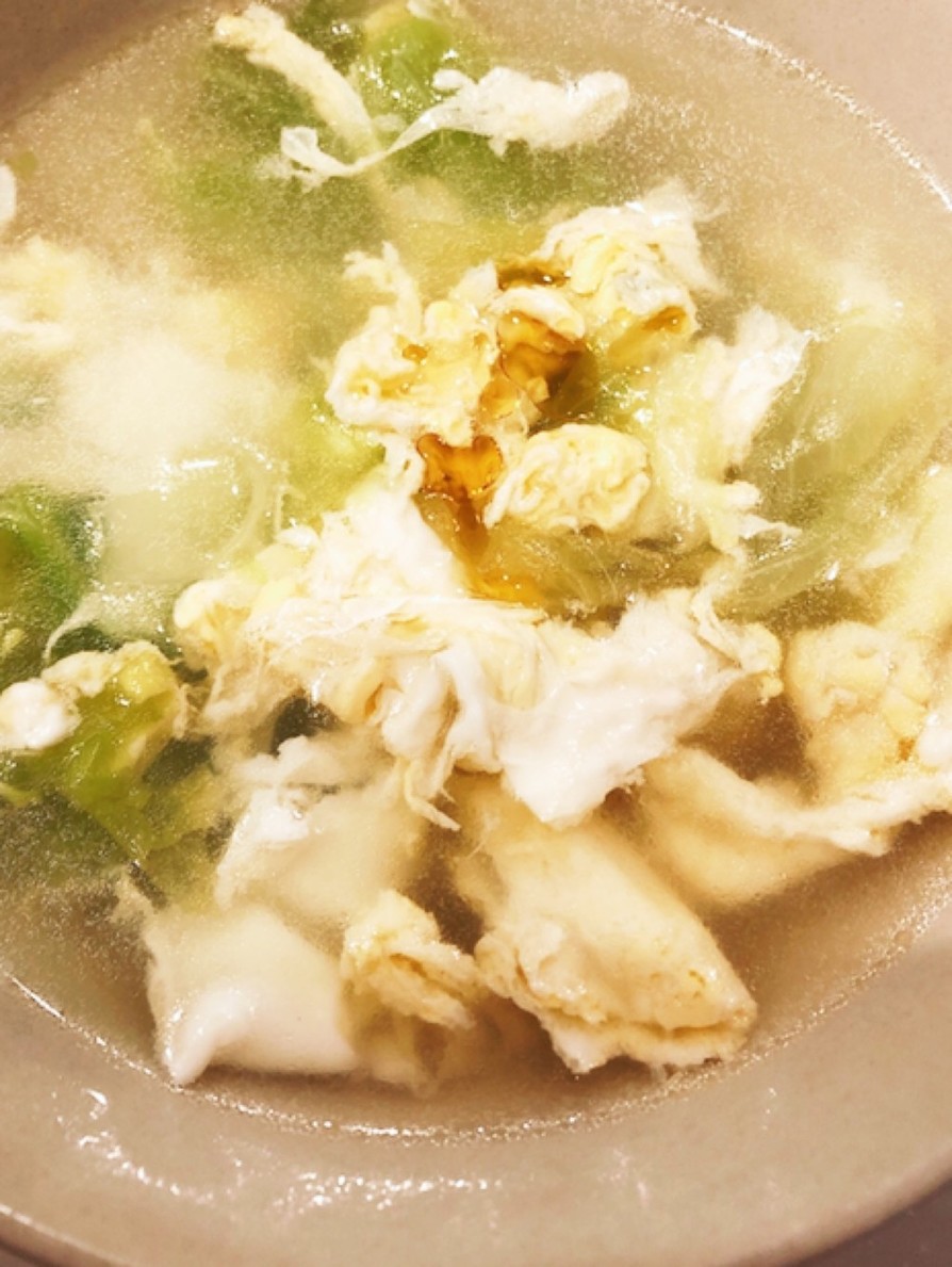 簡単　レタスと卵の中華スープの画像